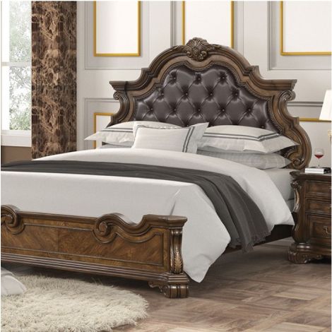 Jeddini Walnut Finish Bed