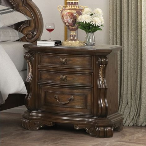 Jeddini Walnut Finish Nightstand