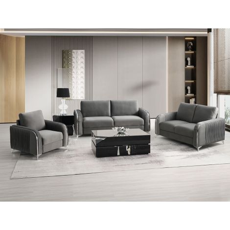 Kris Grey Sloped Sofa Set