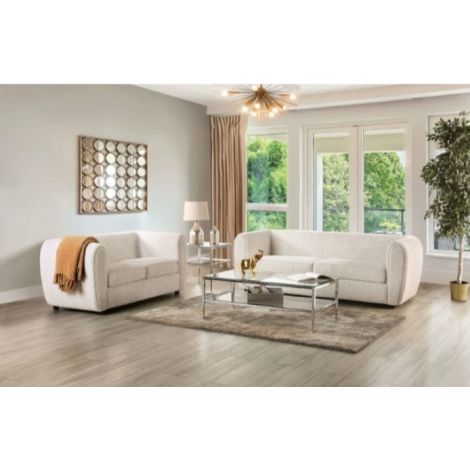 Marki Contemporary White Sofa Set