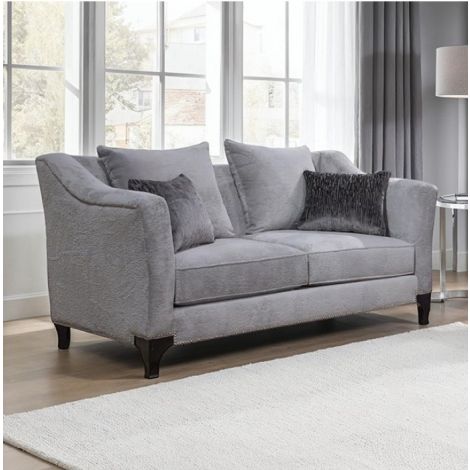 Vita Gray Fabric loveseat 