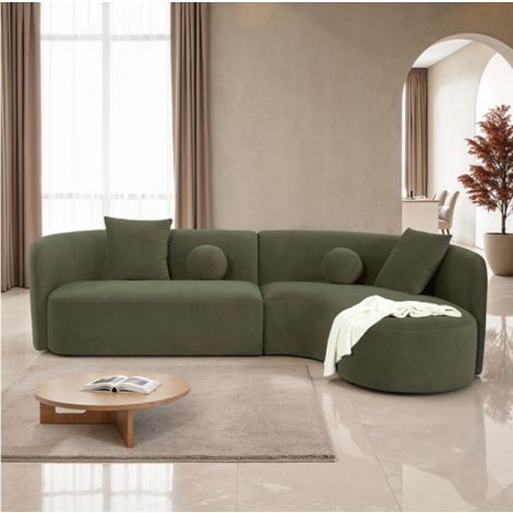 Windsore Modern High Density Foam Sectional 112 Sofa