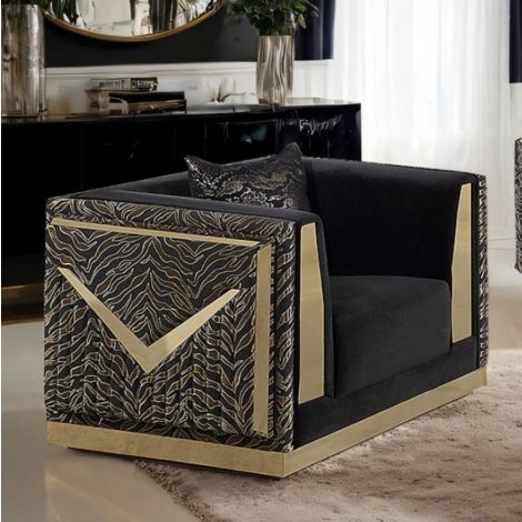 Windsore Velvet Gold Black Chair